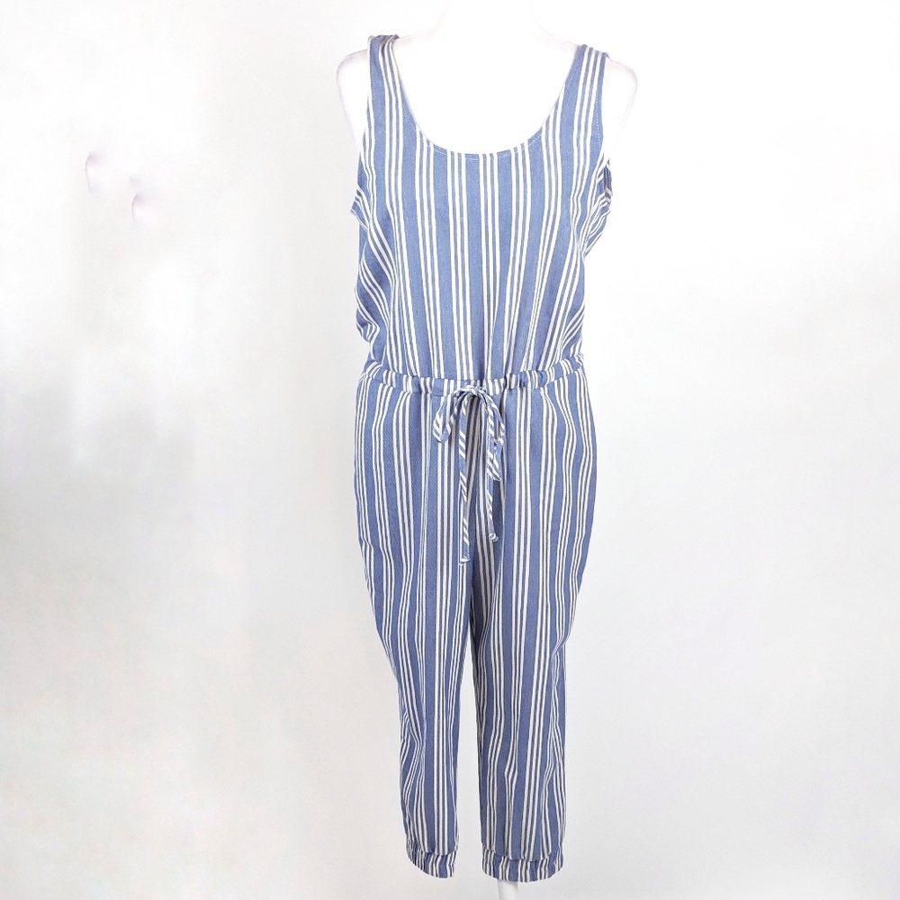 Anthropologie Drew Chambray Stripe Jumpsuit NEW